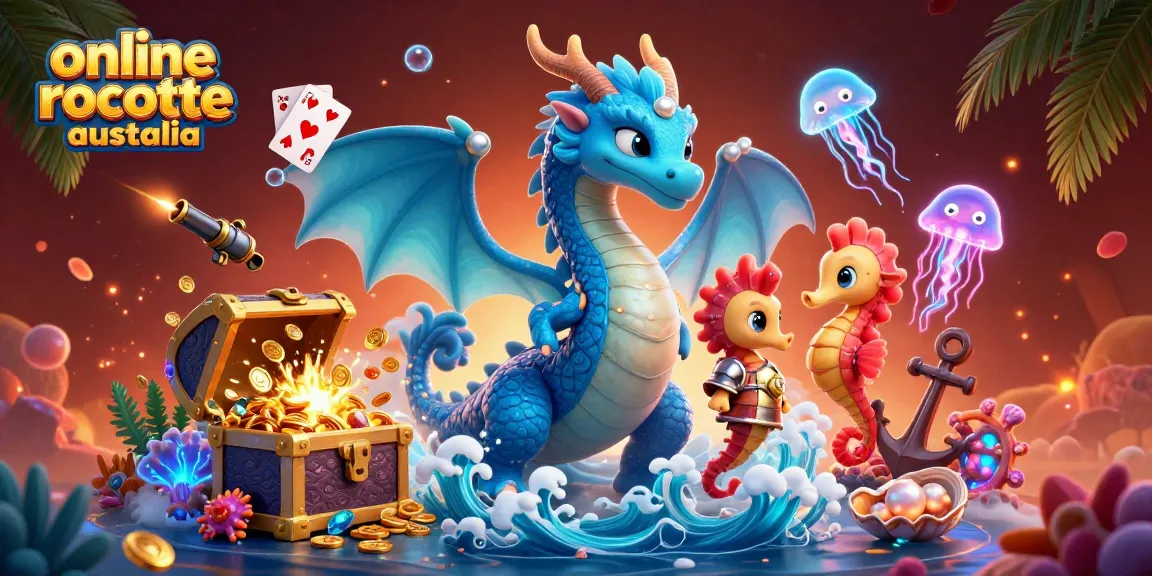 Experience the thrill of online roulette Australia with a vivid underwater casino scene.